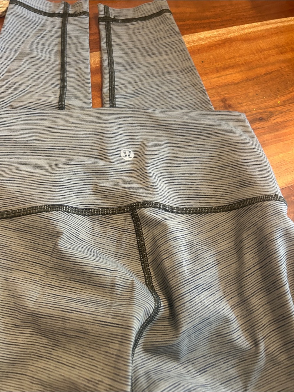 lululemon athletica Gray Striped High-Rise Leggings